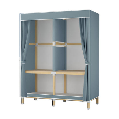 Contemporary Style Wardrobe Solid Wood Wardrobe Closet with Garment Rod