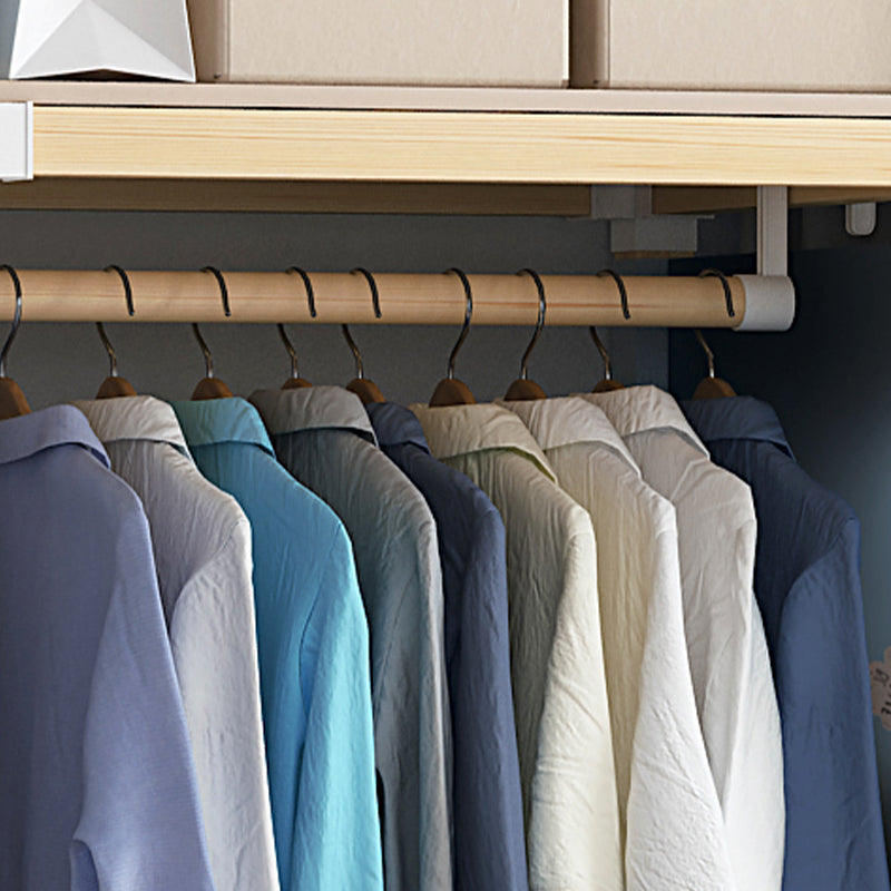 Contemporary Style Wardrobe Solid Wood Wardrobe Closet with Garment Rod