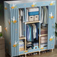 Contemporary Style Wardrobe Solid Wood Wardrobe Closet with Garment Rod