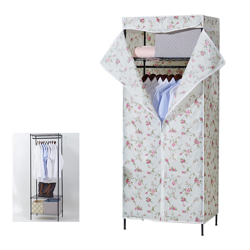 Placard de garde-robe en métal de style contemporain avec étagères réglables