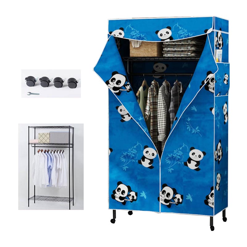 Placard de garde-robe en métal de style contemporain avec étagères réglables