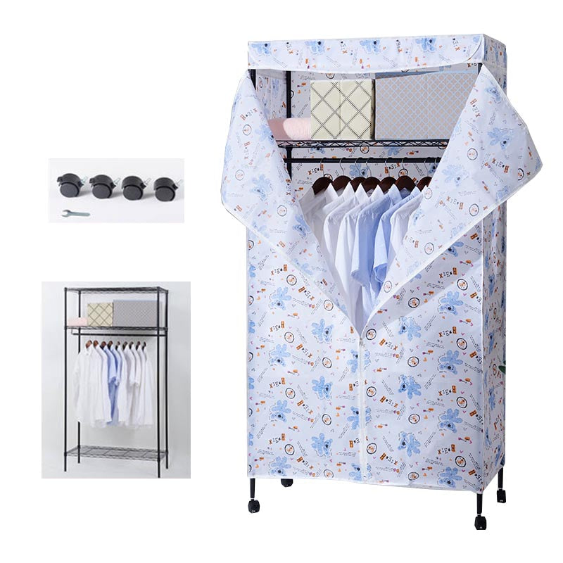 Placard de garde-robe en métal de style contemporain avec étagères réglables