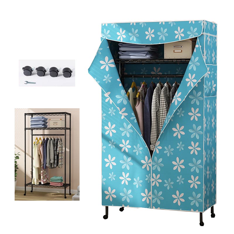 Placard de garde-robe en métal de style contemporain avec étagères réglables