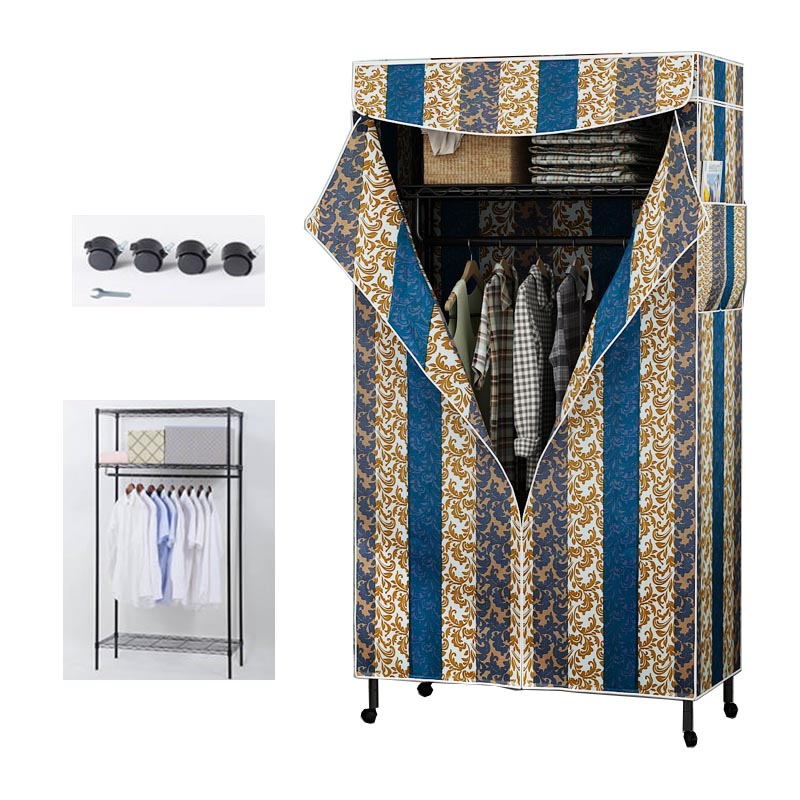 Placard de garde-robe en métal de style contemporain avec étagères réglables