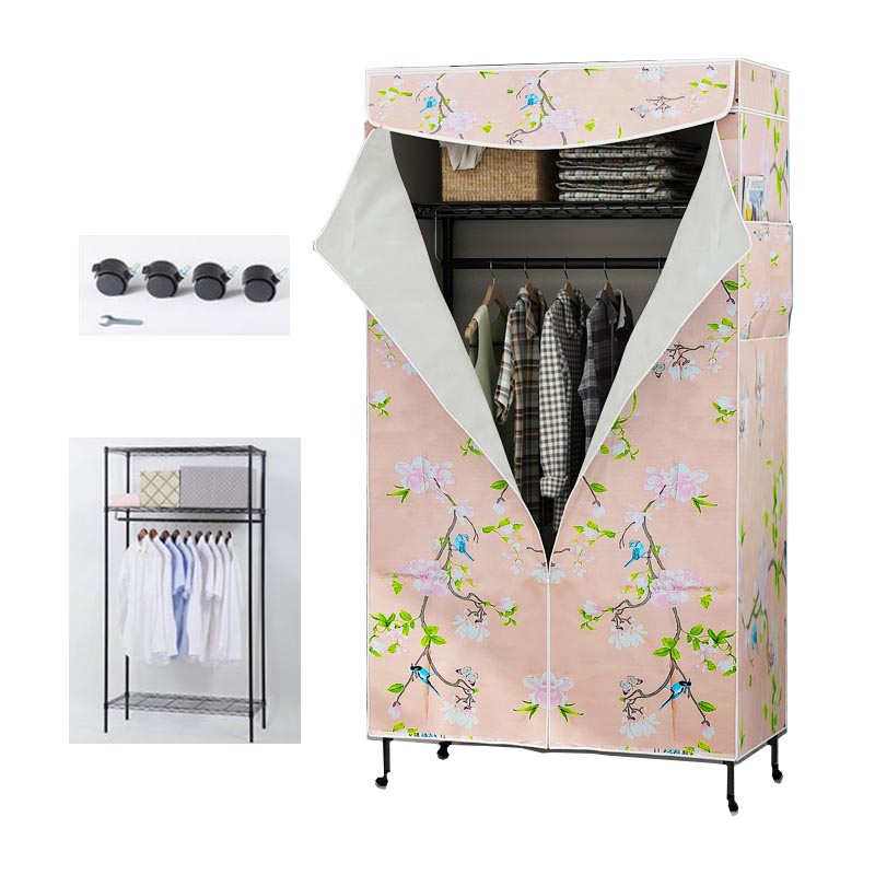 Placard de garde-robe en métal de style contemporain avec étagères réglables