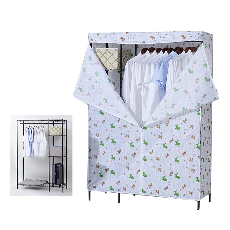 Placard de garde-robe en métal de style contemporain avec étagères réglables