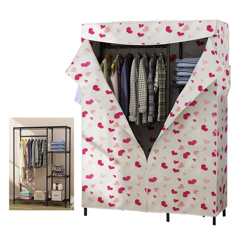 Placard de garde-robe en métal de style contemporain avec étagères réglables