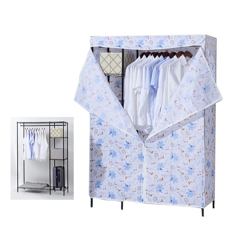 Placard de garde-robe en métal de style contemporain avec étagères réglables