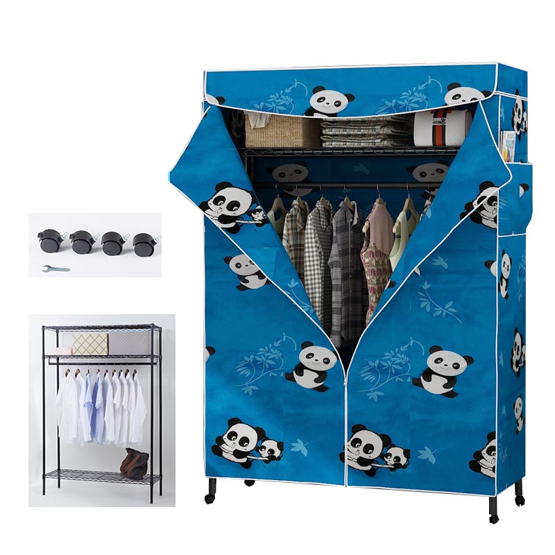 Placard de garde-robe en métal de style contemporain avec étagères réglables