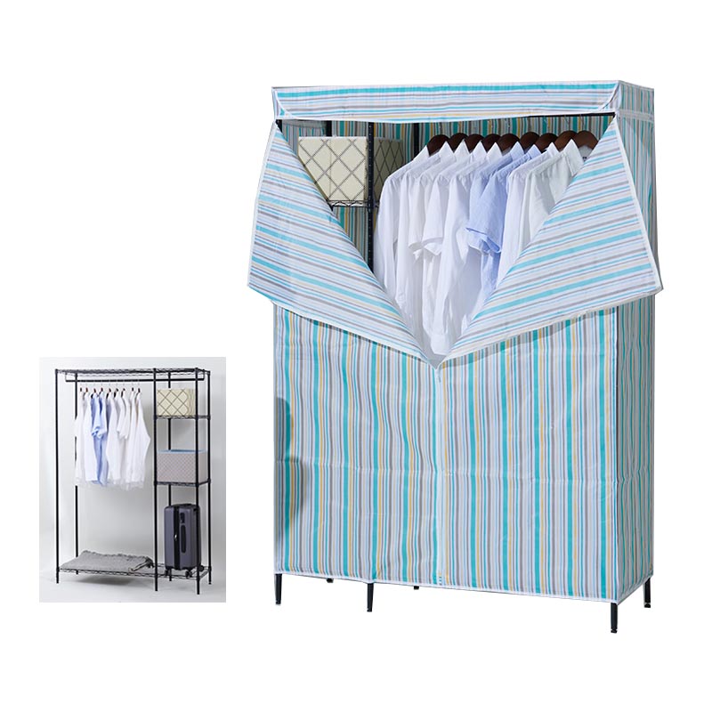 Placard de garde-robe en métal de style contemporain avec étagères réglables