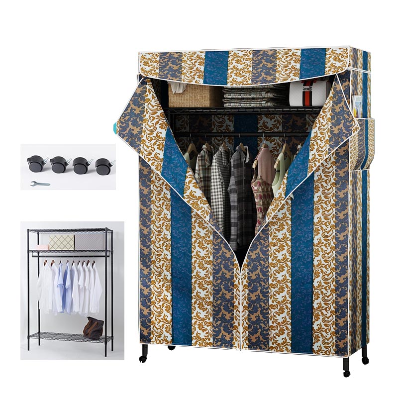 Placard de garde-robe en métal de style contemporain avec étagères réglables