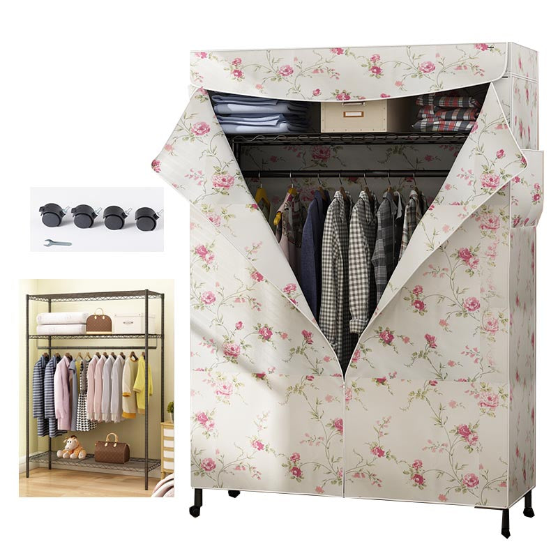 Placard de garde-robe en métal de style contemporain avec étagères réglables