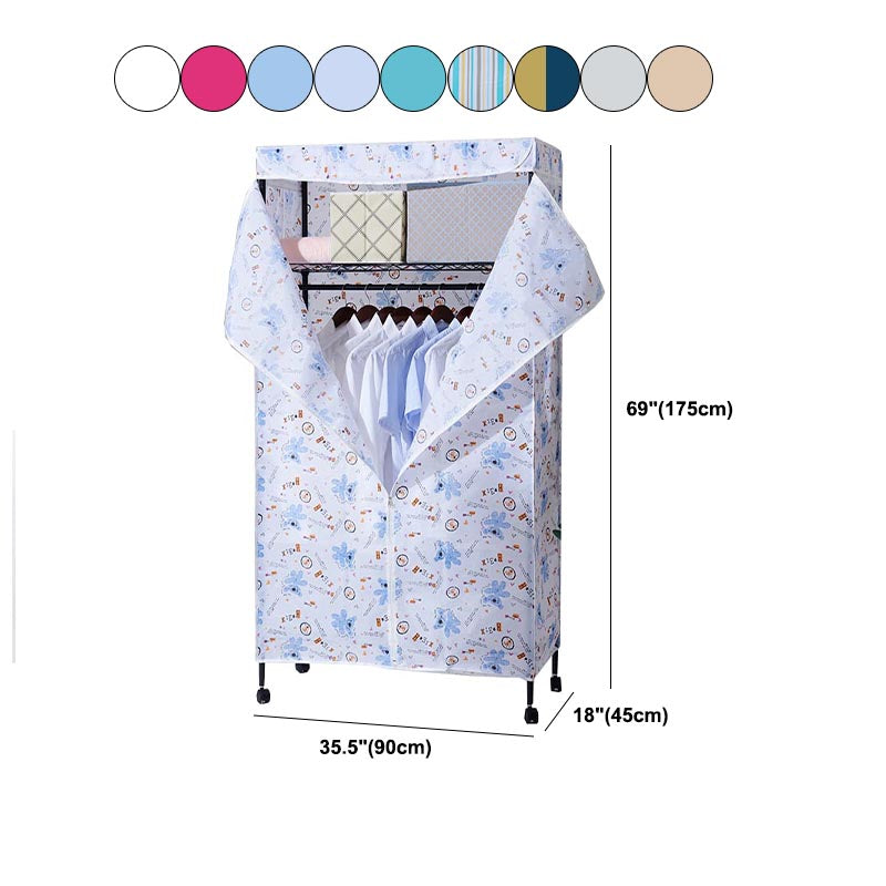 Placard de garde-robe en métal de style contemporain avec étagères réglables