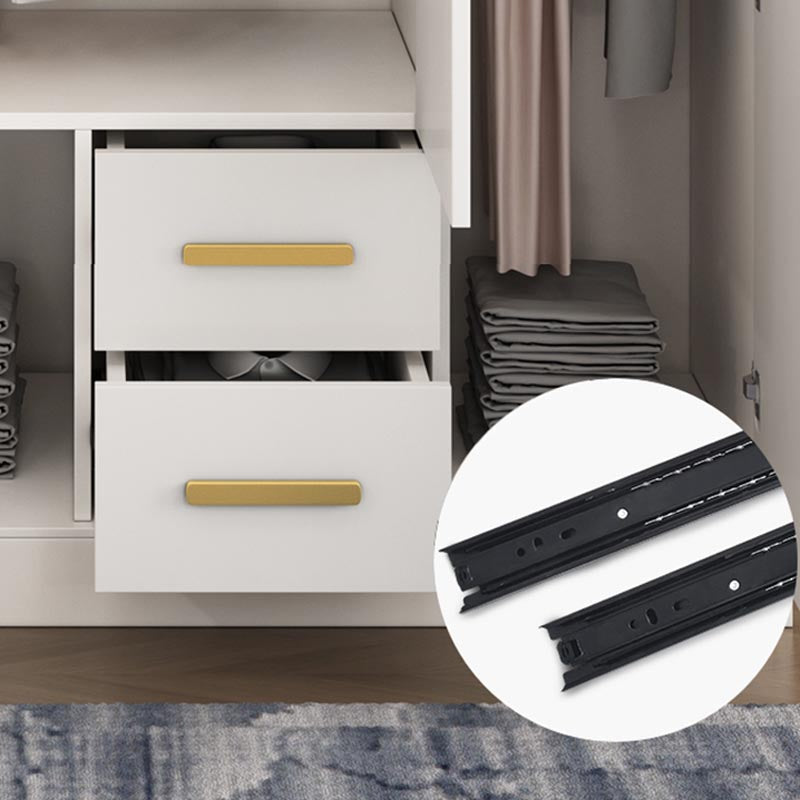 Tie à tissu en bois de garde-robe de style contemporain inclus le placard de garde-robe pour chambre à coucher