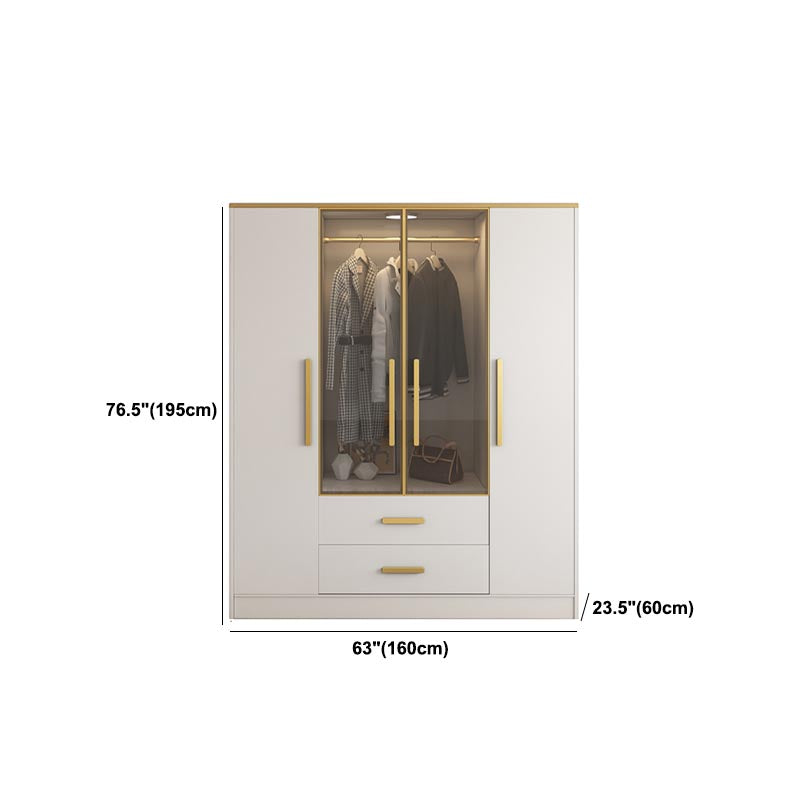 Tie à tissu en bois de garde-robe de style contemporain inclus le placard de garde-robe pour chambre à coucher