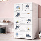 Contemporary Style Non-Hanging Armoire White Colour Plastic Wardrobe Closet