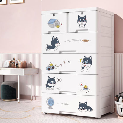 Contemporary Style Non-Hanging Armoire White Colour Plastic Wardrobe Closet 23.6"L x 15.7"W x 46.5"H Gloss White