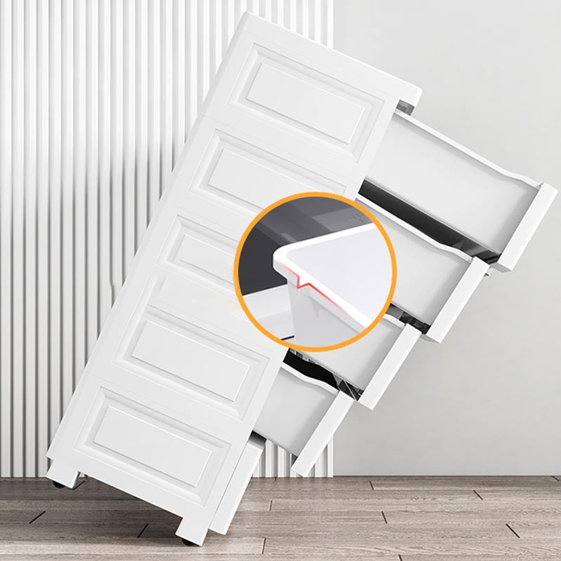 Armadio per armadio per armadio in plastica bianca con cassetto