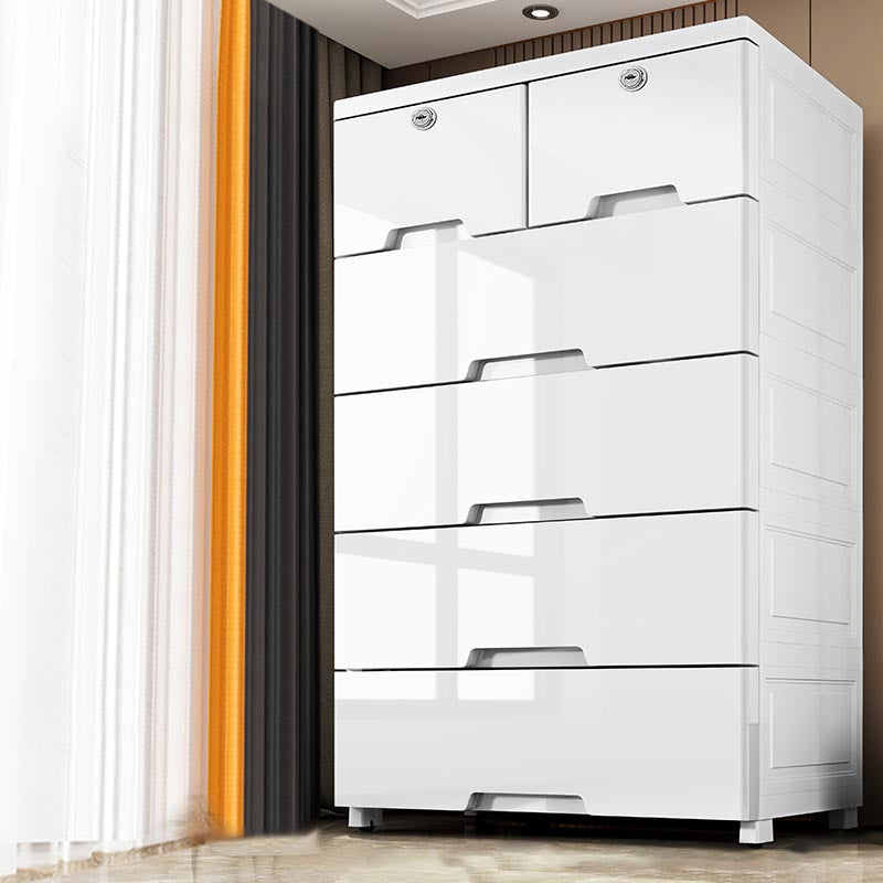 Armadio per armadio per armadio in plastica bianca con cassetto