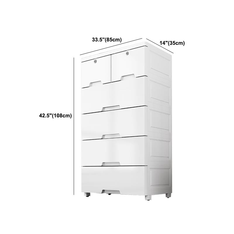 Armadio per armadio per armadio in plastica bianca con cassetto