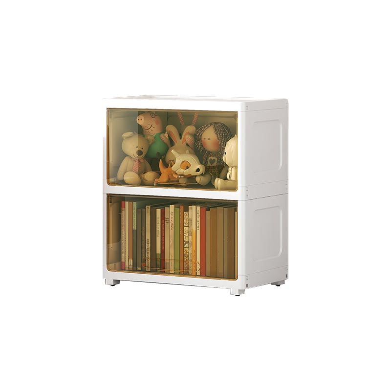 Contemporary Storage Cabinet Plastic Wardrobe Closet for Bedroom 22"L x 13"W x 24"H Tan Clearhalo 'Armoires & Wardrobes' 'armoires_wardrobes' 'Bedroom Furniture' 'furn' 'furn_armoires_wardrobes' 'Furniture' 5816001