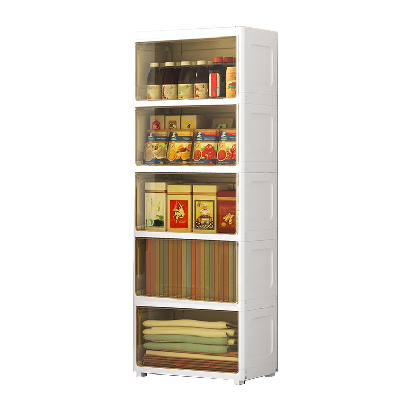 Contemporary Storage Cabinet Plastic Wardrobe Closet for Bedroom 21.7"L x 12.6"W x 58.3"H Tan Clearhalo 'Armoires & Wardrobes' 'armoires_wardrobes' 'Bedroom Furniture' 'furn' 'furn_armoires_wardrobes' 'Furniture' 5816019