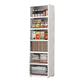 Contemporary Storage Cabinet Plastic Wardrobe Closet for Bedroom 21.7"L x 12.6"W x 69.3"H White-Clear Clearhalo 'Armoires & Wardrobes' 'armoires_wardrobes' 'Bedroom Furniture' 'furn' 'furn_armoires_wardrobes' 'Furniture' 5816020