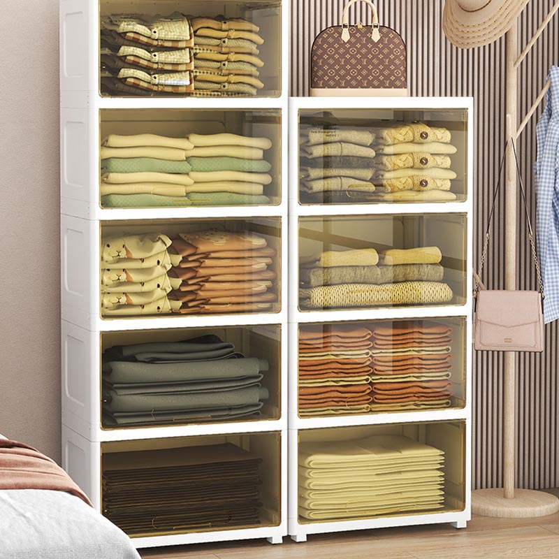 Contemporary Storage Cabinet Plastic Wardrobe Closet for Bedroom Clearhalo 'Armoires & Wardrobes' 'armoires_wardrobes' 'Bedroom Furniture' 'furn' 'furn_armoires_wardrobes' 'Furniture' 5816021