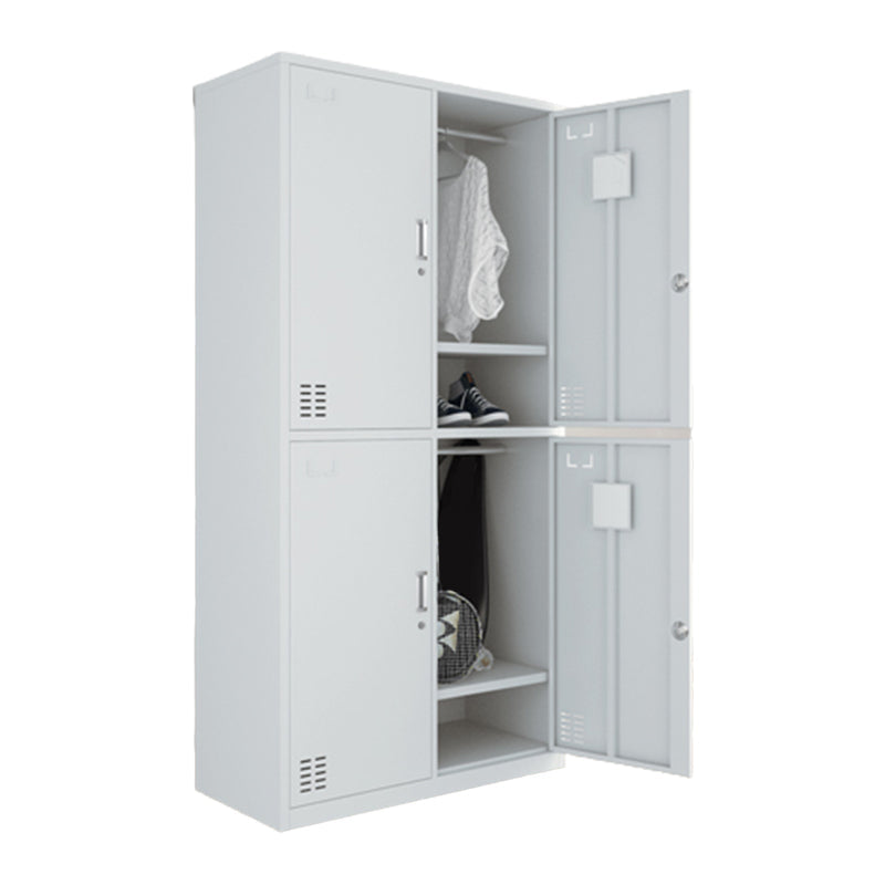 Modern Style Wardrobe Gray Colour Metal Wardrobe Closet with Locks 4 Clearhalo 'Armoires & Wardrobes' 'armoires_wardrobes' 'Bedroom Furniture' 'furn' 'furn_armoires_wardrobes' 'Furniture' 5816033