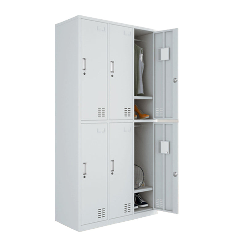 Modern Style Wardrobe Gray Colour Metal Wardrobe Closet with Locks 6 Clearhalo 'Armoires & Wardrobes' 'armoires_wardrobes' 'Bedroom Furniture' 'furn' 'furn_armoires_wardrobes' 'Furniture' 5816035