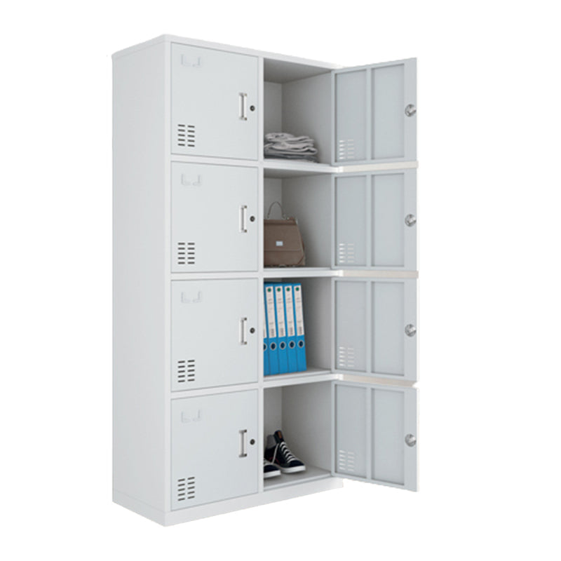 Modern Style Wardrobe Gray Colour Metal Wardrobe Closet with Locks 8 Clearhalo 'Armoires & Wardrobes' 'armoires_wardrobes' 'Bedroom Furniture' 'furn' 'furn_armoires_wardrobes' 'Furniture' 5816038