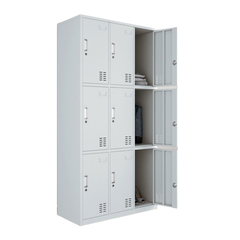 Modern Style Wardrobe Gray Colour Metal Wardrobe Closet with Locks 9 Clearhalo 'Armoires & Wardrobes' 'armoires_wardrobes' 'Bedroom Furniture' 'furn' 'furn_armoires_wardrobes' 'Furniture' 5816039