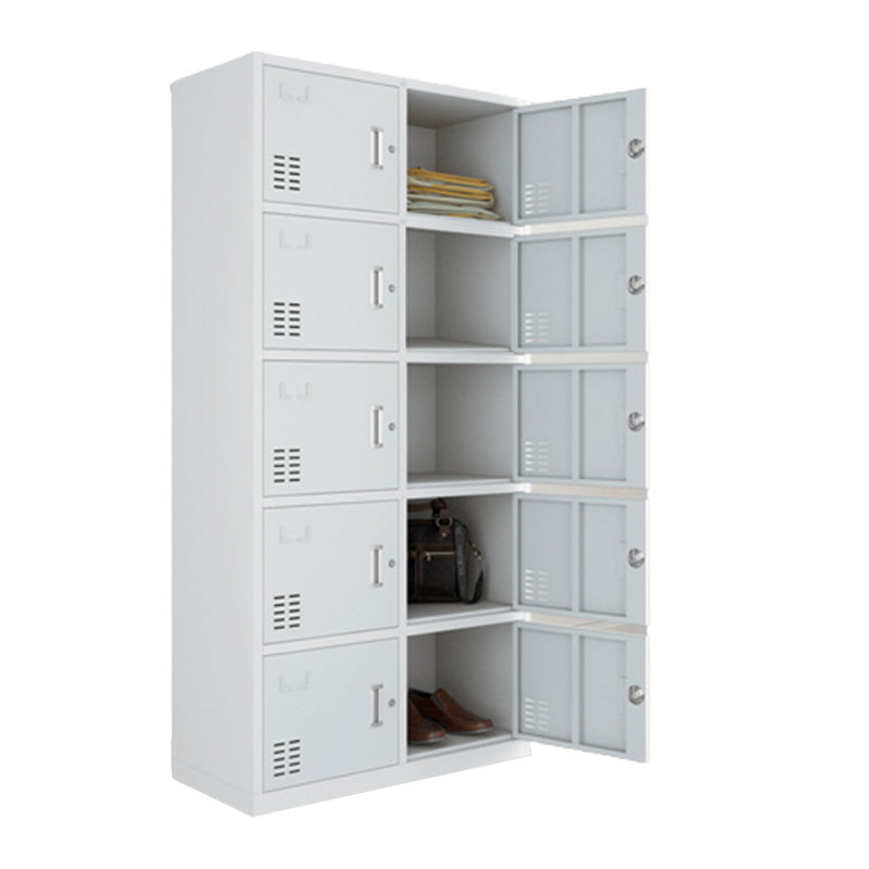 Modern Style Wardrobe Gray Colour Metal Wardrobe Closet with Locks 10 Clearhalo 'Armoires & Wardrobes' 'armoires_wardrobes' 'Bedroom Furniture' 'furn' 'furn_armoires_wardrobes' 'Furniture' 5816041
