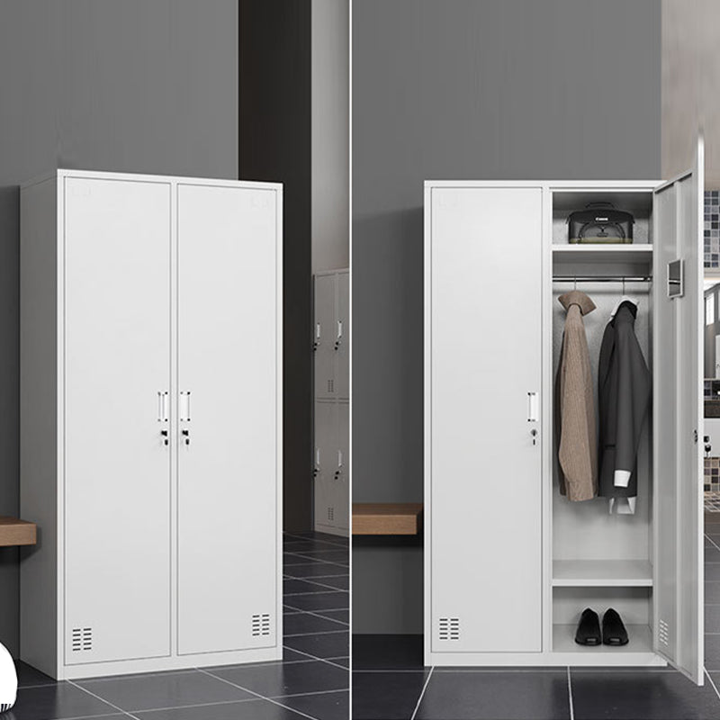 Modern Style Wardrobe Gray Colour Metal Wardrobe Closet with Locks Clearhalo 'Armoires & Wardrobes' 'armoires_wardrobes' 'Bedroom Furniture' 'furn' 'furn_armoires_wardrobes' 'Furniture' 5816046