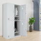 Modern Style Wardrobe Gray Colour Metal Wardrobe Closet with Locks Clearhalo 'Armoires & Wardrobes' 'armoires_wardrobes' 'Bedroom Furniture' 'furn' 'furn_armoires_wardrobes' 'Furniture' 5816048