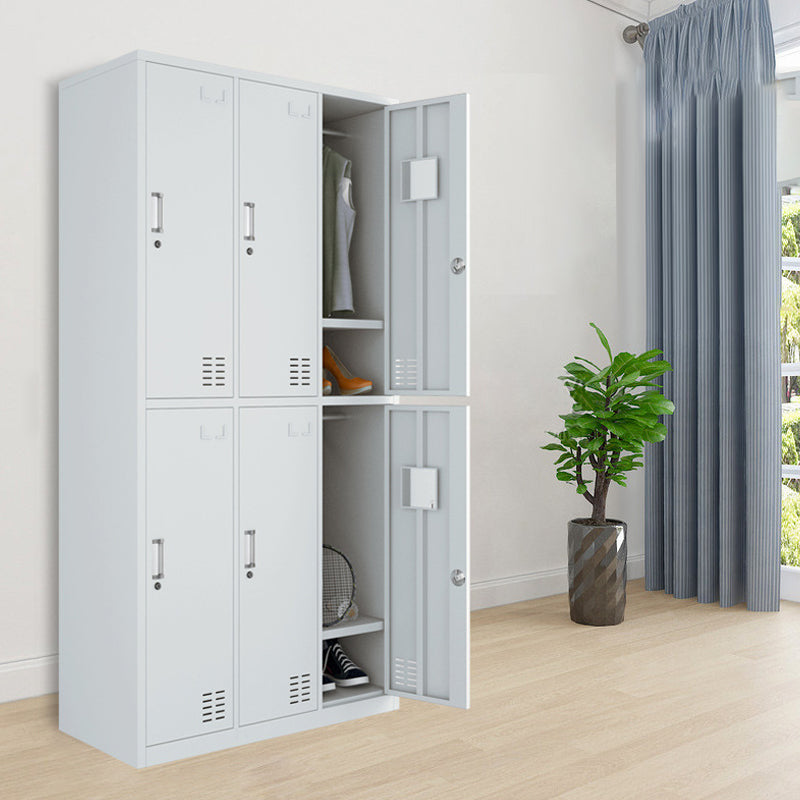 Modern Style Wardrobe Gray Colour Metal Wardrobe Closet with Locks Clearhalo 'Armoires & Wardrobes' 'armoires_wardrobes' 'Bedroom Furniture' 'furn' 'furn_armoires_wardrobes' 'Furniture' 5816049