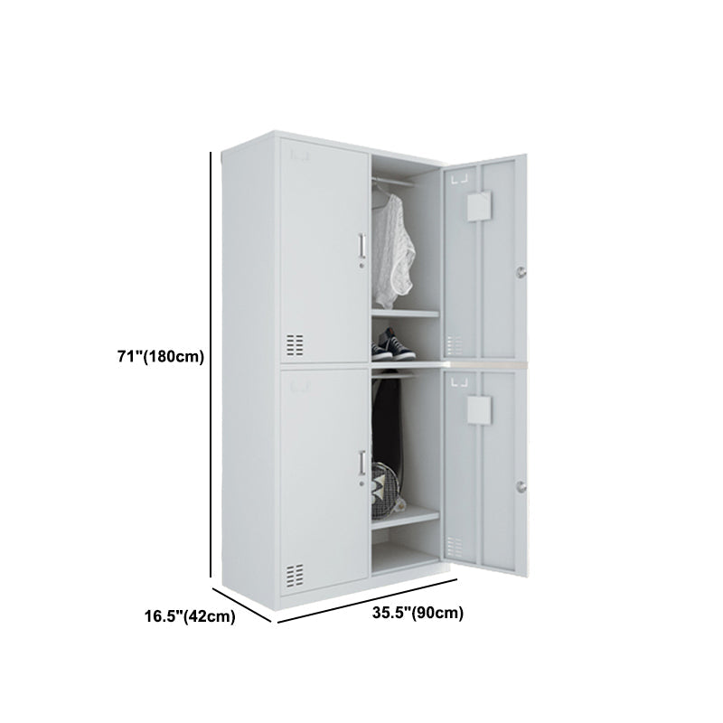 Modern Style Wardrobe Gray Colour Metal Wardrobe Closet with Locks Clearhalo 'Armoires & Wardrobes' 'armoires_wardrobes' 'Bedroom Furniture' 'furn' 'furn_armoires_wardrobes' 'Furniture' 5816053