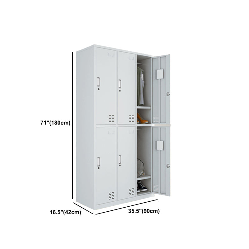 Modern Style Wardrobe Gray Colour Metal Wardrobe Closet with Locks Clearhalo 'Armoires & Wardrobes' 'armoires_wardrobes' 'Bedroom Furniture' 'furn' 'furn_armoires_wardrobes' 'Furniture' 5816054