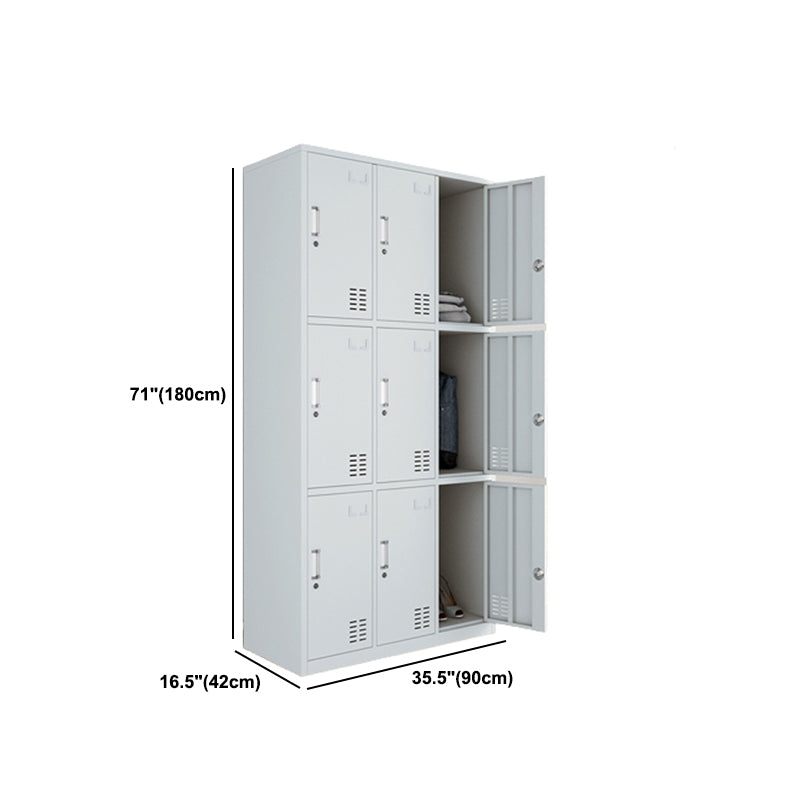 Modern Style Wardrobe Gray Colour Metal Wardrobe Closet with Locks Clearhalo 'Armoires & Wardrobes' 'armoires_wardrobes' 'Bedroom Furniture' 'furn' 'furn_armoires_wardrobes' 'Furniture' 5816056