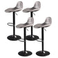 Contemporary Adjustable Height Barstool Faux Leather Swivel Bar Stools