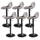 Contemporary Adjustable Height Barstool Faux Leather Swivel Bar Stools