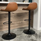 Contemporary Adjustable Height Barstool Faux Leather Swivel Bar Stools