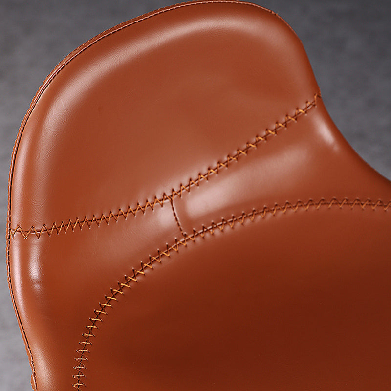 Contemporary Adjustable Height Barstool Faux Leather Swivel Bar Stools