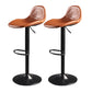 Contemporary Adjustable Height Barstool Faux Leather Swivel Bar Stools