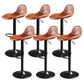 Contemporary Adjustable Height Barstool Faux Leather Swivel Bar Stools