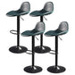 Contemporary Adjustable Height Barstool Faux Leather Swivel Bar Stools