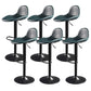 Contemporary Adjustable Height Barstool Faux Leather Swivel Bar Stools