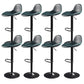 Contemporary Adjustable Height Barstool Faux Leather Swivel Bar Stools