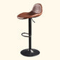 Contemporary Adjustable Height Barstool Faux Leather Swivel Bar Stools