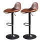 Contemporary Adjustable Height Barstool Faux Leather Swivel Bar Stools